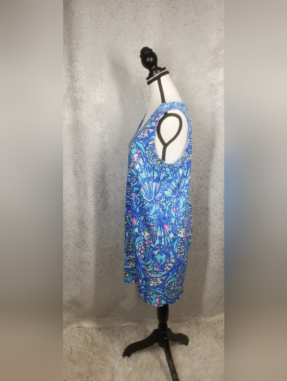 Lilly Pulitzer Amina Swing Dress Brilliant Blue Ceviche Size S 100% Pima Cotton - Picture 8 of 15